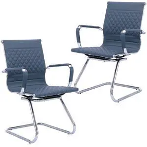 Office Guest Chairs Reception Chairs Waiting Room Chairs Set of 2 Conference Room Chair with Mid Back, Modern PU Leather Desk Chairs, Navy Office Guest Chairs Reception Chairs Waiting Room Chairs Set of 2 Conference Room Chair with Mid Back, Modern PU Leather Desk Chairs, Navy