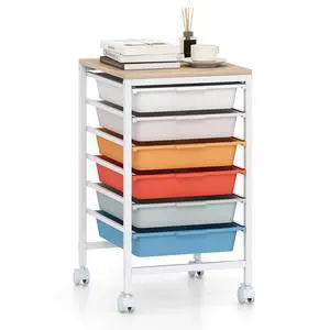 6-Drawer Rolling Storage Cart w/Lockable Wheels(Macaron) | Utility Cart w/ Wood Top, Art Craft Organizer for Home, School, Paper Storage, Craft Room, Classroom, Office & Dorm Supplies 6-Drawer Rolling Storage Cart w/Lockable Wheels(Macaron) | Utility Cart w/ Wood Top, Art Craft Organizer for Home, School, Paper Storage, Craft Room, Classroom, Office & Dorm Supplies