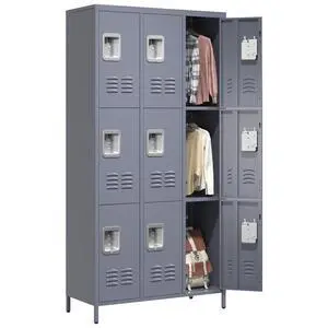 9 Doors Metal Storage Locker for Employee,72" Sports Staff Lockers | Steel Tall Locker Cabinet with Shelves and Hooks Wide Clothes Cabinets for Office School Gym Home Bedroom Garage 9 Doors Metal Storage Locker for Employee,72" Sports Staff Lockers | Steel Tall Locker Cabinet with Shelves and Hooks Wide Clothes Cabinets for Office School Gym Home Bedroom Garage