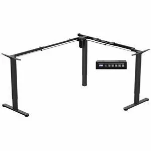 Black Electric Corner 3 Leg Standing Desk Frame, DESK-E375B | Large Size, Single Motor, Height Adjustable, L-Shaped, Holds 225 lbs, Sit Stand Base, Standing Desk Legs Only Black Electric Corner 3 Leg Standing Desk Frame, DESK-E375B | Large Size, Single Motor, Height Adjustable, L-Shaped, Holds 225 lbs, Sit Stand Base, Standing Desk Legs Only