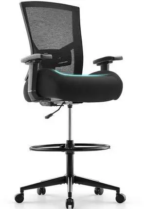 500lbs Drafting Chair,Big and Tall Office Chair for Standing Desk with Wide Seat,2D Adjustable Lumbar Support,Ergonomic Office Chair with Footrest for Home,Drawing or Counter Height Use 500lbs Drafting Chair,Big and Tall Office Chair for Standing Desk with Wide Seat,2D Adjustable Lumbar Support,Ergonomic Office Chair with Footrest for Home,Drawing or Counter Height Use
