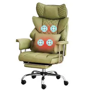 500 Lbs Kneading Massage Office Chair with Foot Rest Reclining Green | Ergonomic Computer Chair, High Back Thick Cushion, Big & Tall, Comfy Leather, Heavy Duty Home Executive 500 Lbs Kneading Massage Office Chair with Foot Rest Reclining Green | Ergonomic Computer Chair, High Back Thick Cushion, Big & Tall, Comfy Leather, Heavy Duty Home Executive