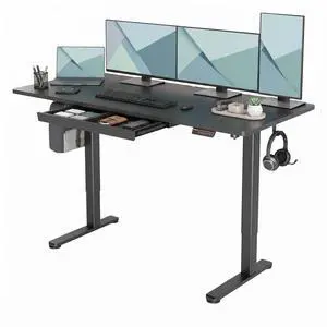 Electric Height Adjustable Standing Desk with Drawers, 63 x 24 Inch Sit Stand Desk for Home Office, Computer Desk Workstation,Black Electric Height Adjustable Standing Desk with Drawers, 63 x 24 Inch Sit Stand Desk for Home Office, Computer Desk Workstation,Black