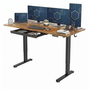 Electric Height Adjustable Standing Desk with Drawers, 63 x 24 Inch Sit Stand Desk for Home Office, Computer Desk Workstation,Rustic Brown Electric Height Adjustable Standing Desk with Drawers, 63 x 24 Inch Sit Stand Desk for Home Office, Computer Desk Workstation,Rustic Brown