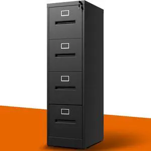 4 Drawer File Cabinet with Lock, Metal Vertical Filing Cabinet for Home Office, Office Furniture for Organization Hanging Files for A4/ Legal/Letter, Heavy Duty Storage Cabinet,Require Assembly-Black 4 Drawer File Cabinet with Lock, Metal Vertical Filing Cabinet for Home Office, Office Furniture for Organization Hanging Files for A4/ Legal/Letter, Heavy Duty Storage Cabinet,Require Assembly-Black