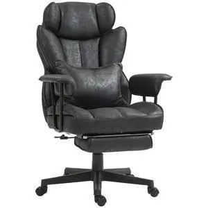 Executive Office Chair 400LBS Big and Tall High Back, Black | Foot Rest, Microfiber Computer Desk Chair, Lumbar Support, Reclining Function, Wide Seat Executive Office Chair 400LBS Big and Tall High Back, Black | Foot Rest, Microfiber Computer Desk Chair, Lumbar Support, Reclining Function, Wide Seat