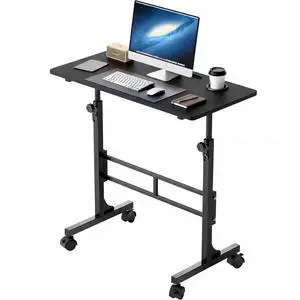 31.4" Small Portable Standing Desk Height Adjustable with Lockable Wheels, Mobile Stand Laptop Computer Workstation for Walking Pad Treadmil (Black) 31.4" Small Portable Standing Desk Height Adjustable with Lockable Wheels, Mobile Stand Laptop Computer Workstation for Walking Pad Treadmil (Black)