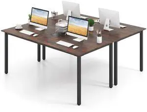 6 FT Conference Table for 8-10 People, Modern 71" L x 35.5" W Large Meeting Table with Metal Frames, Rectangle Conference Room Table with Cable Grommet for Office, Boardroom, Rustic Brown 6 FT Conference Table for 8-10 People, Modern 71" L x 35.5" W Large Meeting Table with Metal Frames, Rectangle Conference Room Table with Cable Grommet for Office, Boardroom, Rustic Brown