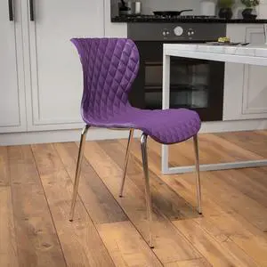 Contemporary Design Purple Plastic Stack Chair | Contemporary, Contoured Back and Seat, Waterfall Seat Contemporary Design Purple Plastic Stack Chair | Contemporary, Contoured Back and Seat, Waterfall Seat