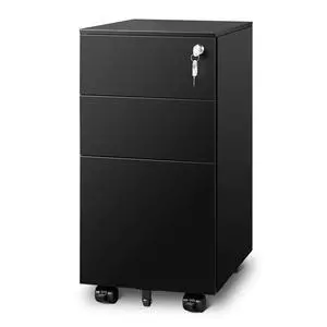 3 Drawer File Cabinet with Lock, Fully Assembled Except Casters | Under Desk Metal Filing Cabinet with Wheels for Home Office Fit Legal/Letter/A4 File, Black 3 Drawer File Cabinet with Lock, Fully Assembled Except Casters | Under Desk Metal Filing Cabinet with Wheels for Home Office Fit Legal/Letter/A4 File, Black