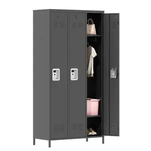 3 Doors Metal Storage Locker for Employee,72" Sports Staff Lockers | Steel Tall Locker Cabinet with Shelves and Hooks Wide Clothes Cabinets for Office School Gym Home Bedroom Garage 3 Doors Metal Storage Locker for Employee,72" Sports Staff Lockers | Steel Tall Locker Cabinet with Shelves and Hooks Wide Clothes Cabinets for Office School Gym Home Bedroom Garage