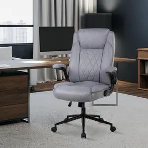 Big and Tall Fabric Office Chair 500lbs with Flip Up Arms | High Back Office Desk Chair with 120° Tilt Rock,Computer Desk Chair with Adjustable Height-light Grey Big and Tall Fabric Office Chair 500lbs with Flip Up Arms | High Back Office Desk Chair with 120° Tilt Rock,Computer Desk Chair with Adjustable Height-light Grey