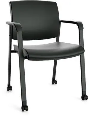 Workplace 2.0 Guest and Reception Chair, Polyurethane, Black | Comfortable seating for reception areas and everyday office use Workplace 2.0 Guest and Reception Chair, Polyurethane, Black | Comfortable seating for reception areas and everyday office use