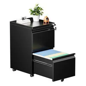 2 Drawer Mobile File Cabinet with Lock, Fully Assembled | Under Desk Metal Filing Cabinet for Home Office Organization, Fits Letter/Legal/A4 2 Drawer Mobile File Cabinet with Lock, Fully Assembled | Under Desk Metal Filing Cabinet for Home Office Organization, Fits Letter/Legal/A4