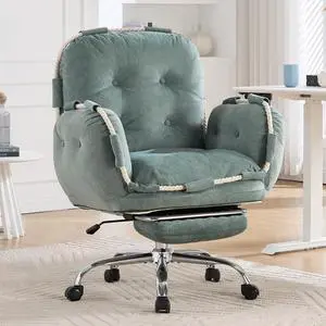 Comfortable Criss Cross Office Chair with Foot Rest Flip Armrests for Pets and Cross Legged Office Chair for Women Reclining Office Chair Desk Chair Comfy Vanity Chair with Back and Wheels Green Comfortable Criss Cross Office Chair with Foot Rest Flip Armrests for Pets and Cross Legged Office Chair for Women Reclining Office Chair Desk Chair Comfy Vanity Chair with Back and Wheels Green