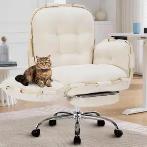 Criss Cross Office Chair with Foot Rest and Flip Armrests for Pets and Cross Legged Office Chairs for Women Reclining Office Desk Chair Comfy Vanity Chair with Back and Wheels for Home Office Beige Criss Cross Office Chair with Foot Rest and Flip Armrests for Pets and Cross Legged Office Chairs for Women Reclining Office Desk Chair Comfy Vanity Chair with Back and Wheels for Home Office Beige