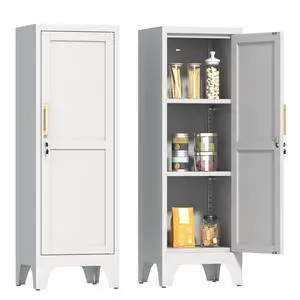 46" H Metal Locker Cabinet, Small Locker with Door and 2 Adjustable Shelf | Locker Cabinet with Adjustable Leveling Feet for Home, Bedroom, Office,Gym Assembly Required 46" H Metal Locker Cabinet, Small Locker with Door and 2 Adjustable Shelf | Locker Cabinet with Adjustable Leveling Feet for Home, Bedroom, Office,Gym Assembly Required