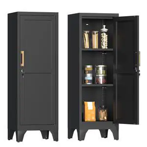 46" H Metal Locker Cabinet, Small Locker with Door and 2 Adjustable Shelf | Locker Cabinet with Adjustable Leveling Feet for Home, Bedroom, Office,Gym Assembly Required 46" H Metal Locker Cabinet, Small Locker with Door and 2 Adjustable Shelf | Locker Cabinet with Adjustable Leveling Feet for Home, Bedroom, Office,Gym Assembly Required