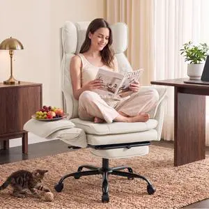 Criss Cross Office Chair, Big and Tall Desk Chair Comty with Foot Rest | Cross Legged Office Chair with Flip-Up Armrests, Computer Chair with Pocket Spring Seat and Lumbar Pillow, Velvet, Beige Criss Cross Office Chair, Big and Tall Desk Chair Comty with Foot Rest | Cross Legged Office Chair with Flip-Up Armrests, Computer Chair with Pocket Spring Seat and Lumbar Pillow, Velvet, Beige