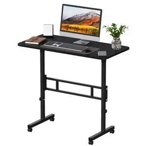 Small Standing Desk Adjustable Height, Mobile Rolling Stand Up Desk with Wheels, 32 Inch Portable Rolling Desks Computer Office Workstations Walking Pad (Black) Small Standing Desk Adjustable Height, Mobile Rolling Stand Up Desk with Wheels, 32 Inch Portable Rolling Desks Computer Office Workstations Walking Pad (Black)