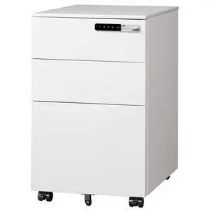3 Drawer File Cabinet with Combination Lock, Fully Assembled | Under Desk Metal Filing Cabinet with Wheels for Home Office, Fits Letter/Legal/A4 Size, White 3 Drawer File Cabinet with Combination Lock, Fully Assembled | Under Desk Metal Filing Cabinet with Wheels for Home Office, Fits Letter/Legal/A4 Size, White