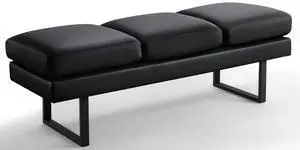 Waiting Room Bench with 3 Seats,Faux Leather Reception Bench Upholstered Office Guest Chair Seating,Waiting Room Chair for Salon,Conference Room and Shop (Black) Waiting Room Bench with 3 Seats,Faux Leather Reception Bench Upholstered Office Guest Chair Seating,Waiting Room Chair for Salon,Conference Room and Shop (Black)