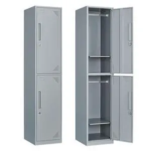 Metal Storage Cabinet, 71" Tall Storage Locker for Employees, Steel Cabinet with Lock and Keys for School, Gym, Home, Office Staff (2 Doors-Grey) Metal Storage Cabinet, 71" Tall Storage Locker for Employees, Steel Cabinet with Lock and Keys for School, Gym, Home, Office Staff (2 Doors-Grey)