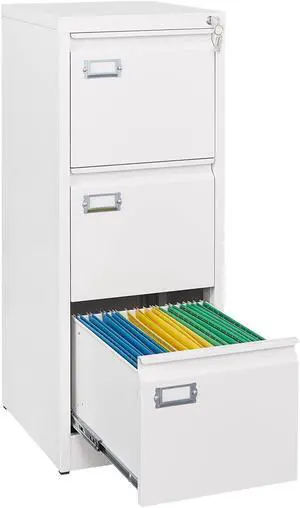 3 Drawer File Cabinet,Metal Filing Cabinets with Lock,18" Deep Office Storage Cabinet for A4/Letter/Legal Size File,Assembly Required 3 Drawer File Cabinet,Metal Filing Cabinets with Lock,18" Deep Office Storage Cabinet for A4/Letter/Legal Size File,Assembly Required