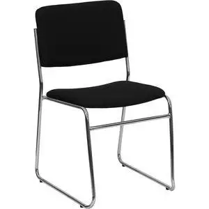 Hercules Fabric Stackable Chair, Black | Chrome Sled Base, Fabric Upholstery, 500 LBS. Weight Capacity Hercules Fabric Stackable Chair, Black | Chrome Sled Base, Fabric Upholstery, 500 LBS. Weight Capacity
