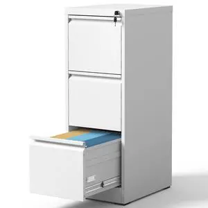 3 Drawers Vertical File Cabinet, Metal Filing Cabinets, White | Lockable File Cabinet for Home Office, Suitable for Storing Legal/Letter Size Hanging File Folders, Anti-Tipping 3 Drawers Vertical File Cabinet, Metal Filing Cabinets, White | Lockable File Cabinet for Home Office, Suitable for Storing Legal/Letter Size Hanging File Folders, Anti-Tipping