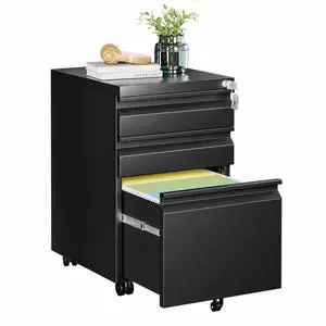 3 Drawer Mobile File Cabinet with Lock, Fully Assembled | Under Desk Metal Filing Cabinet for Home Office Organization, Fits Letter/Legal/A4 3 Drawer Mobile File Cabinet with Lock, Fully Assembled | Under Desk Metal Filing Cabinet for Home Office Organization, Fits Letter/Legal/A4