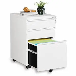 3 Drawer Mobile File Cabinet with Lock, Fully Assembled | Under Desk Metal Filing Cabinet for Home Office Organization, Fits Letter/Legal/A4 3 Drawer Mobile File Cabinet with Lock, Fully Assembled | Under Desk Metal Filing Cabinet for Home Office Organization, Fits Letter/Legal/A4