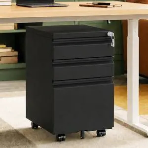 3 Drawer Small Under Desk Rolling File Cabinet with Lock for Home Office | Fully Assembled,Central Locking System,Metal,Pencil Tray,Hanging File Bar,Anti-Tipping Caster 3 Drawer Small Under Desk Rolling File Cabinet with Lock for Home Office | Fully Assembled,Central Locking System,Metal,Pencil Tray,Hanging File Bar,Anti-Tipping Caster