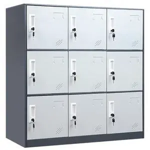 9 Doors Metal Lockers for Employees, Steel Storage Locker with Lock and Card Slot,Lockable Office Metal Storage for School Office Gym Bedroom,Garage(Gray) 9 Doors Metal Lockers for Employees, Steel Storage Locker with Lock and Card Slot,Lockable Office Metal Storage for School Office Gym Bedroom,Garage(Gray)