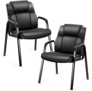2 Pack Leather Guest Chair with Padded Arm Rest for Office Reception, Waiting Room, Meeting Conference, Lobby Home Desk Table Side Chairs for Seniors, Elderly 2 Pack Leather Guest Chair with Padded Arm Rest for Office Reception, Waiting Room, Meeting Conference, Lobby Home Desk Table Side Chairs for Seniors, Elderly