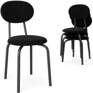 Stackable Dining Chairs Set of 4,Stackable Waiting Room Chairs,Black | Stacking Kitchen Chairs with Upholstered Back and Seat with Dense Foam Cushions,Steel Frame with 400 Lb. Capacity Stackable Dining Chairs Set of 4,Stackable Waiting Room Chairs,Black | Stacking Kitchen Chairs with Upholstered Back and Seat with Dense Foam Cushions,Steel Frame with 400 Lb. Capacity