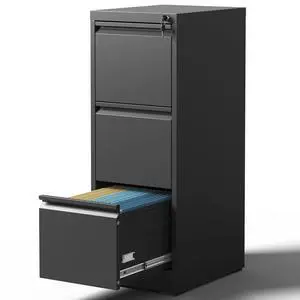 3 Drawers Vertical File Cabinet, Metal Filing Cabinets, Black | Lockable File Cabinet for Home Office, Suitable for Storing Legal/Letter Size Hanging File Folders, Anti-Tipping 3 Drawers Vertical File Cabinet, Metal Filing Cabinets, Black | Lockable File Cabinet for Home Office, Suitable for Storing Legal/Letter Size Hanging File Folders, Anti-Tipping