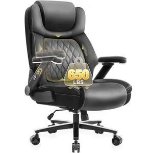 Big and Tall Office Chair, 650lbs Capacity Wide Office Chair for Heavy People, Ergonomic High Back Office Chair with Upgraded Quiet Rubber Wheel, 5D Flip Arms Big and Tall Office Chair, 650lbs Capacity Wide Office Chair for Heavy People, Ergonomic High Back Office Chair with Upgraded Quiet Rubber Wheel, 5D Flip Arms