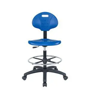 Drafting Stool Blue- Easy to Clean! Quick Ship. Ergonomic Polyurethane Chair. Seat Height Adjustable (23"-33") Heavy Duty Adjustable Footring for Home, Automotive, Lab, Cleanroom (Blue) Drafting Stool Blue- Easy to Clean! Quick Ship. Ergonomic Polyurethane Chair. Seat Height Adjustable (23"-33") Heavy Duty Adjustable Footring for Home, Automotive, Lab, Cleanroom (Blue)