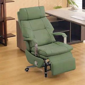 360° Swivel Big and Tall Faux Leather Executive Office Chairs, Green | Desk Office Chair with Footrest, Manual 150° Reclining, High Back Cushion, Silent Wheel, Recliner Chairs for Home Office 360° Swivel Big and Tall Faux Leather Executive Office Chairs, Green | Desk Office Chair with Footrest, Manual 150° Reclining, High Back Cushion, Silent Wheel, Recliner Chairs for Home Office