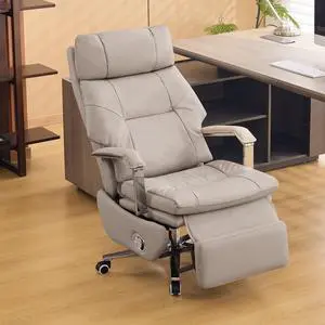 Big and Tall Executive Office Chairs with Footrest, Ergonomic 360° Swivel Desk Chair High Back Recliner, Manual 150° Reclining Computer Gaming Chair with Wheels for Home Office Faux Leather, Khaki Big and Tall Executive Office Chairs with Footrest, Ergonomic 360° Swivel Desk Chair High Back Recliner, Manual 150° Reclining Computer Gaming Chair with Wheels for Home Office Faux Leather, Khaki