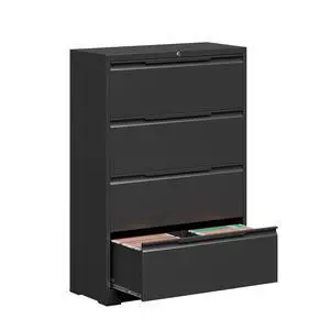 Metal File Cabinet with Lock, 4 Drawer Lateral File Cabinet | Lockable Lateral Filing Cabinet for A4/F4/Lagel/Letter Assembly required Metal File Cabinet with Lock, 4 Drawer Lateral File Cabinet | Lockable Lateral Filing Cabinet for A4/F4/Lagel/Letter Assembly required