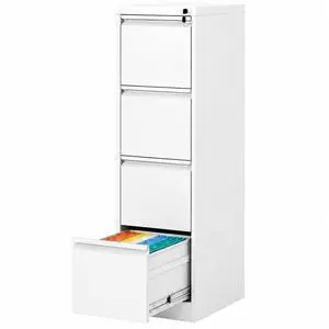 4 Drawer File Cabinet with Lock, Vertical Metal Filing Cabinet White | 52.3"H x 15"W x 18"D Office Storage Cabinet for Home Office, Fit Letter, Legal, A4 and F4, Assembly Required 4 Drawer File Cabinet with Lock, Vertical Metal Filing Cabinet White | 52.3"H x 15"W x 18"D Office Storage Cabinet for Home Office, Fit Letter, Legal, A4 and F4, Assembly Required