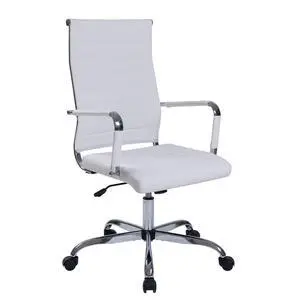 Office Desk Chair, White Leather Comference Rolling Task Chairs Office Desk Chair, White Leather Comference Rolling Task Chairs