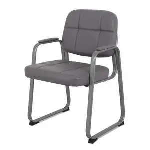 Classic Reception Chair with Padded Armrests and Sled Base, Ergonomic Guest Chair for Office Conference Waiting Meeting Room, Grey (1 Pack) Classic Reception Chair with Padded Armrests and Sled Base, Ergonomic Guest Chair for Office Conference Waiting Meeting Room, Grey (1 Pack)