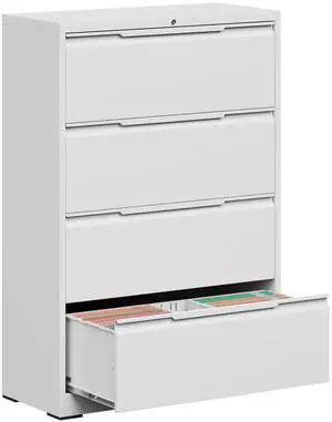 Metal File Cabinet with Lock, 4 Drawer Lateral File Cabinet | Lockable Lateral Filing Cabinet for A4/F4/Lagel/Letter Assembly required Metal File Cabinet with Lock, 4 Drawer Lateral File Cabinet | Lockable Lateral Filing Cabinet for A4/F4/Lagel/Letter Assembly required