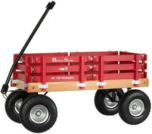 Berlin Flyer Sport Wagon - Model F410 - Perfect Wagon for Around the Neighborhood, Campground, or Beach - Amish Made in Ohio, USA - 10" No-Flat Tires (Red) Berlin Flyer Sport Wagon - Model F410 - Perfect Wagon for Around the Neighborhood, Campground, or Beach - Amish Made in Ohio, USA - 10" No-Flat Tires (Red)