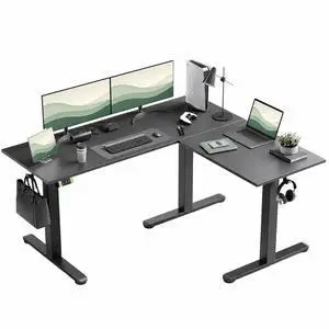 Electric L-Shaped Standing Desk with Dual Motors, 59Inch Black | Height 28.3"-47.2" Adjustable, 176lbs Capacity, Sturdy Steel Frame, Splice Board included, Ideal for Home Office Corner Electric L-Shaped Standing Desk with Dual Motors, 59Inch Black | Height 28.3"-47.2" Adjustable, 176lbs Capacity, Sturdy Steel Frame, Splice Board included, Ideal for Home Office Corner
