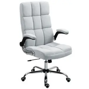 Executive Office Chair, Velvet Desk Chair, Grey, Without Footrest | High Back Computer Chair with Adjustable Tilt Angle and Flip-up Arms,Without Footrest Executive Office Chair, Velvet Desk Chair, Grey, Without Footrest | High Back Computer Chair with Adjustable Tilt Angle and Flip-up Arms,Without Footrest