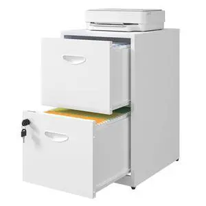 2 Drawer File Cabinet with Lock, Metal File Cabinet for Home Office | Under Desk Storage, Printer Stand, Office File Cabinets for Letters and File Boxes, Assembly Required, White 2 Drawer File Cabinet with Lock, Metal File Cabinet for Home Office | Under Desk Storage, Printer Stand, Office File Cabinets for Letters and File Boxes, Assembly Required, White